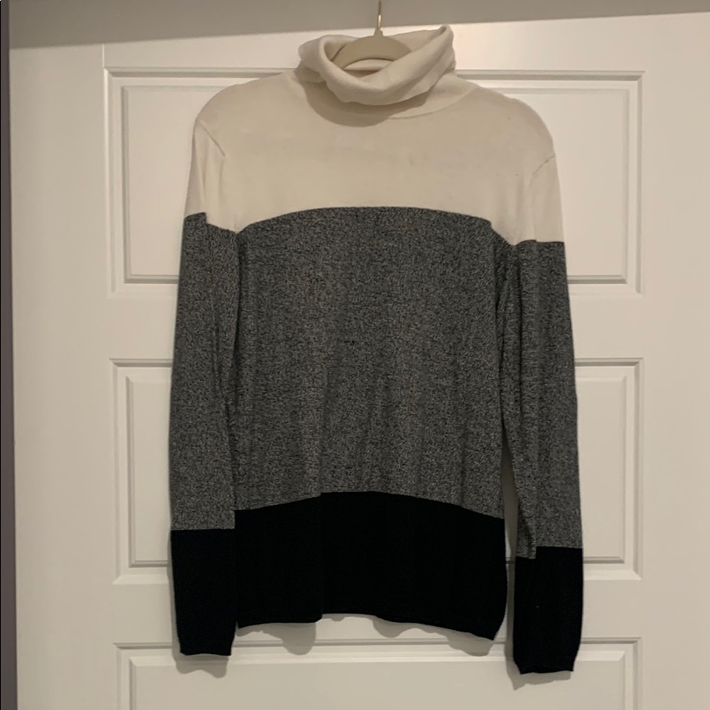 Colorblock Turtleneck Sweater